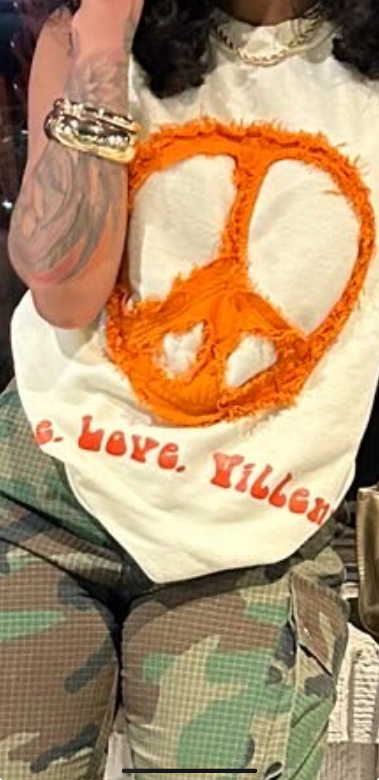 Peace, Love, Villenno Tank (Cream)