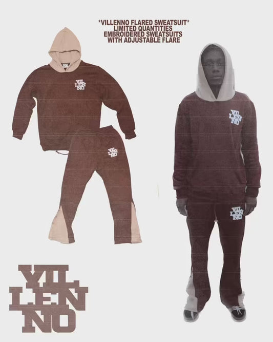 Villenno Flared Sweatsuit (Brown)